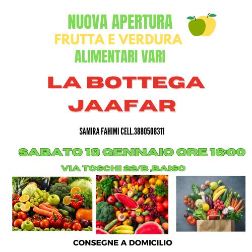 Nuova apertura negozio di frutta, verdura, alimentari